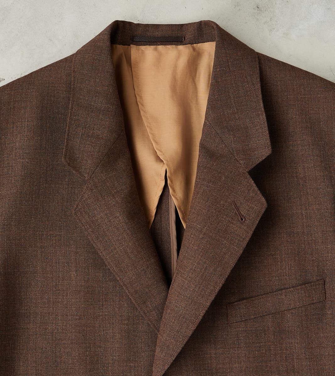American Sack Jacket - Fox Brothers® Chestnut Worsted Air Cloth