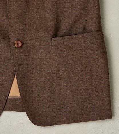 American Sack Jacket - Fox Brothers® Chestnut Worsted Air Cloth