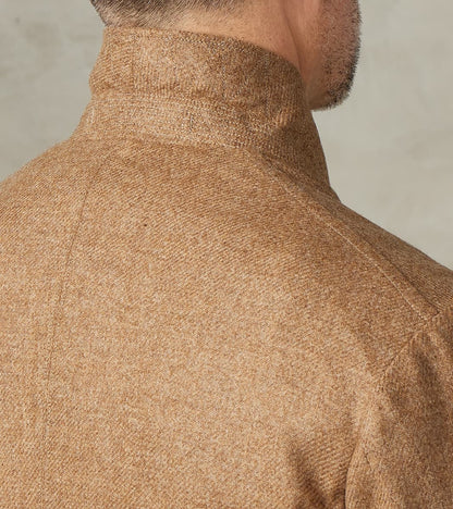 French Army Shawl Sack Jacket - Abraham Moon® Camel Merino Twill