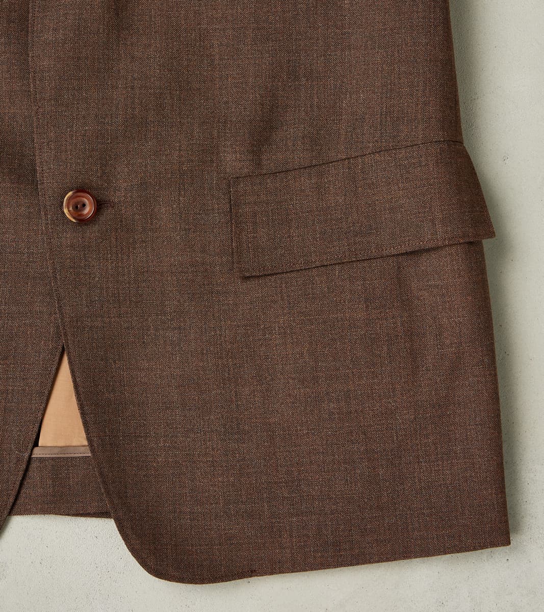 American Sack Jacket - Fox Brothers® Chestnut Worsted Air Cloth