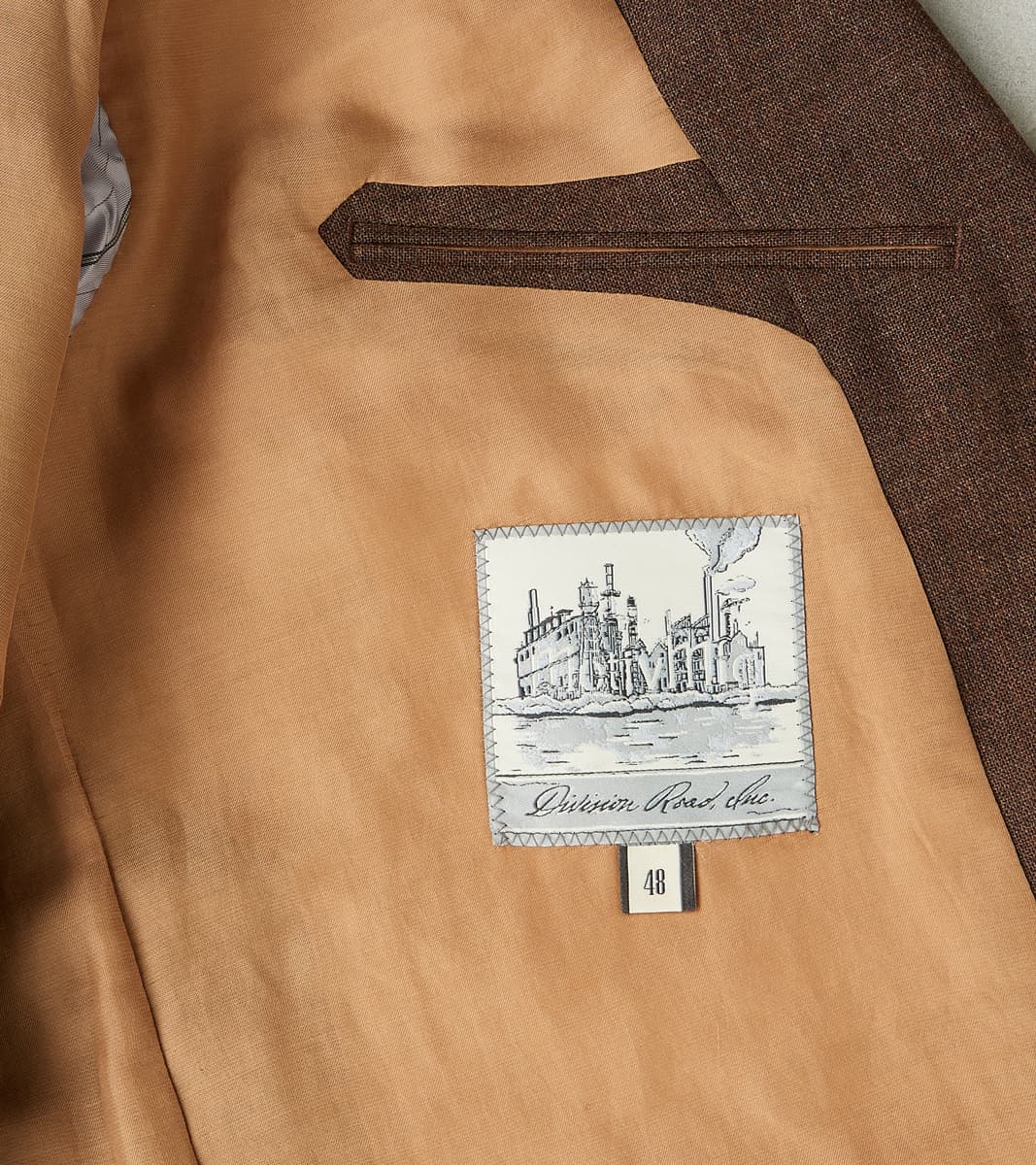 American Sack Jacket - Fox Brothers® Chestnut Worsted Air Cloth