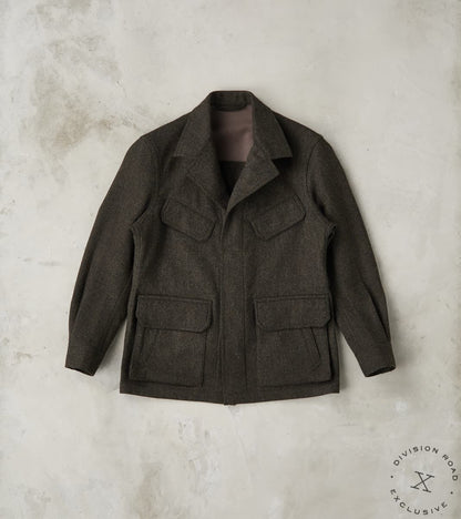 MotivMfg x Division Road French Army F-2 Fatigue Jacket - Fox Brothers® Dark Oliv…