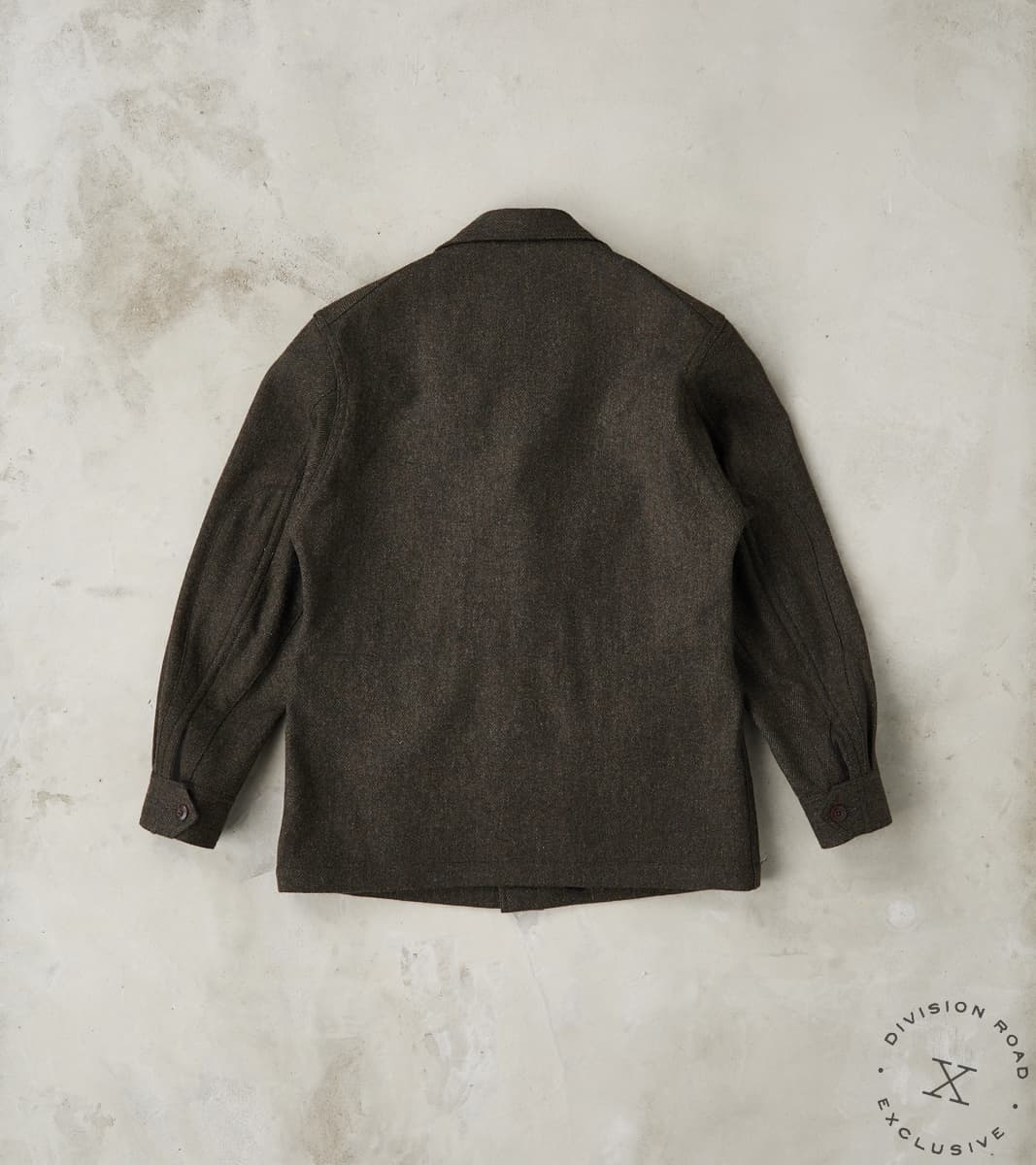 French Army F-2 Fatigue Jacket - Fox Brothers® Dark Olive Tweed Twill