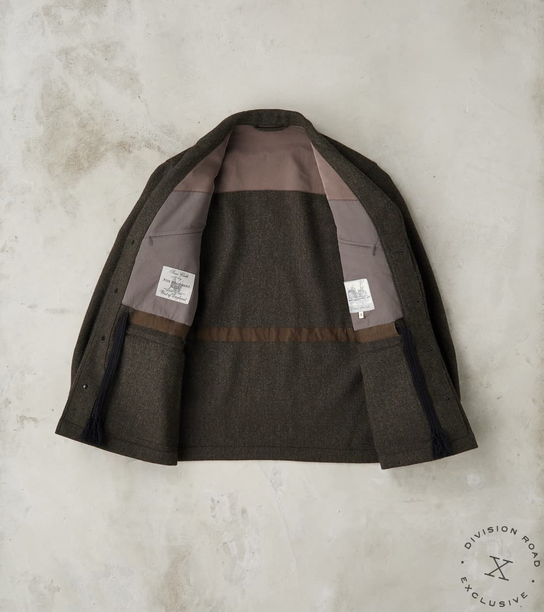 French Army F-2 Fatigue Jacket - Fox Brothers® Dark Olive Tweed Twill