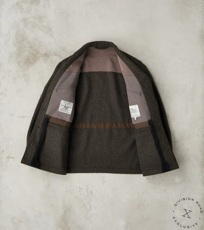 French Army F-2 Fatigue Jacket - Fox Brothers® Dark Olive Tweed Twill