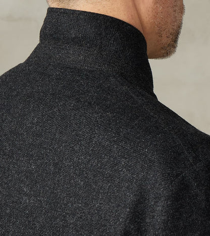French Army Shawl Sack Jacket - Abraham Moon® Coal Merino Twill