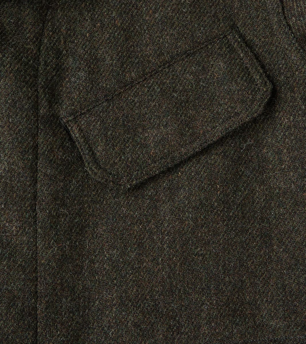 French Army F-2 Fatigue Jacket - Fox Brothers® Dark Olive Tweed Twill