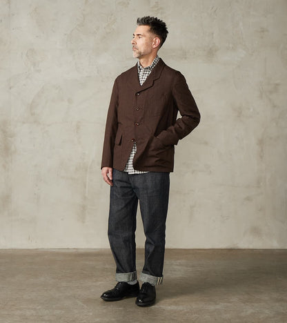 English Hunt Work Jacket - Fox Brothers® Walnut Stripe Worsted City Cloth