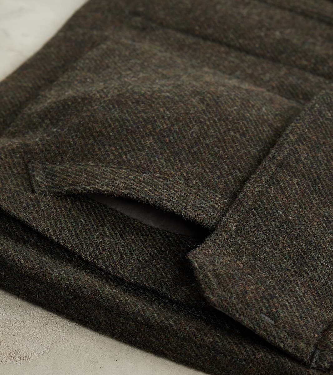 French Army F-2 Fatigue Jacket - Fox Brothers® Dark Olive Tweed Twill