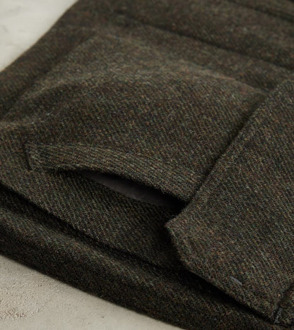 French Army F-2 Fatigue Jacket - Fox Brothers® Dark Olive Tweed Twill