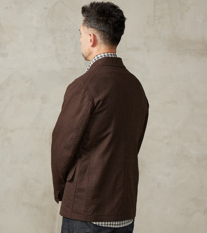 English Hunt Work Jacket - Fox Brothers® Walnut Stripe Worsted City Cloth