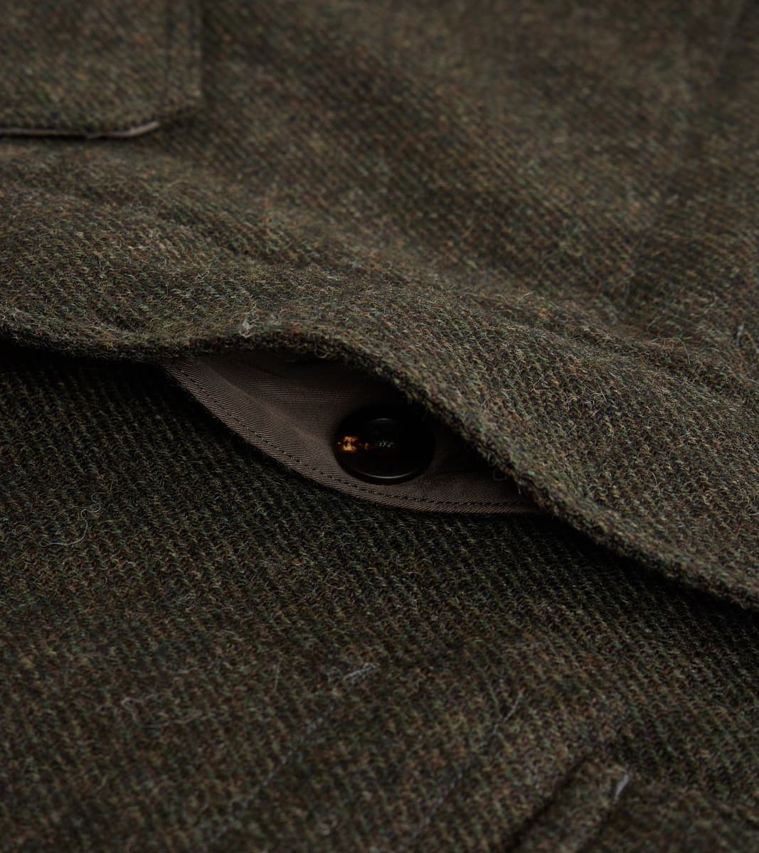 French Army F-2 Fatigue Jacket - Fox Brothers® Dark Olive Tweed Twill