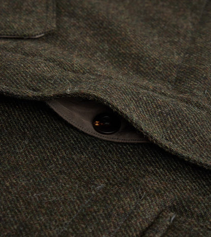 French Army F-2 Fatigue Jacket - Fox Brothers® Dark Olive Tweed Twill
