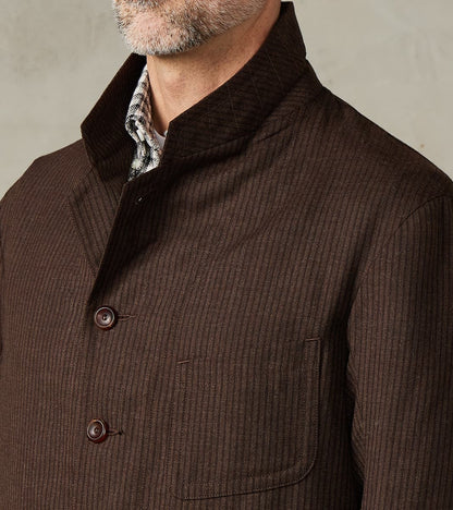 English Hunt Work Jacket - Fox Brothers® Walnut Stripe Worsted City Cloth