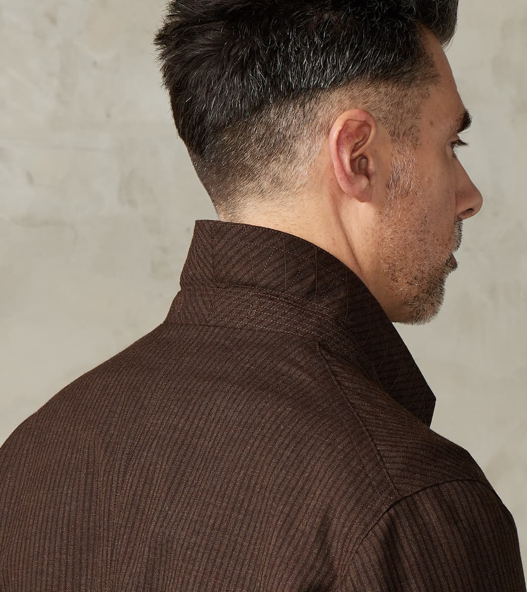 English Hunt Work Jacket - Fox Brothers® Walnut Stripe Worsted City Cloth
