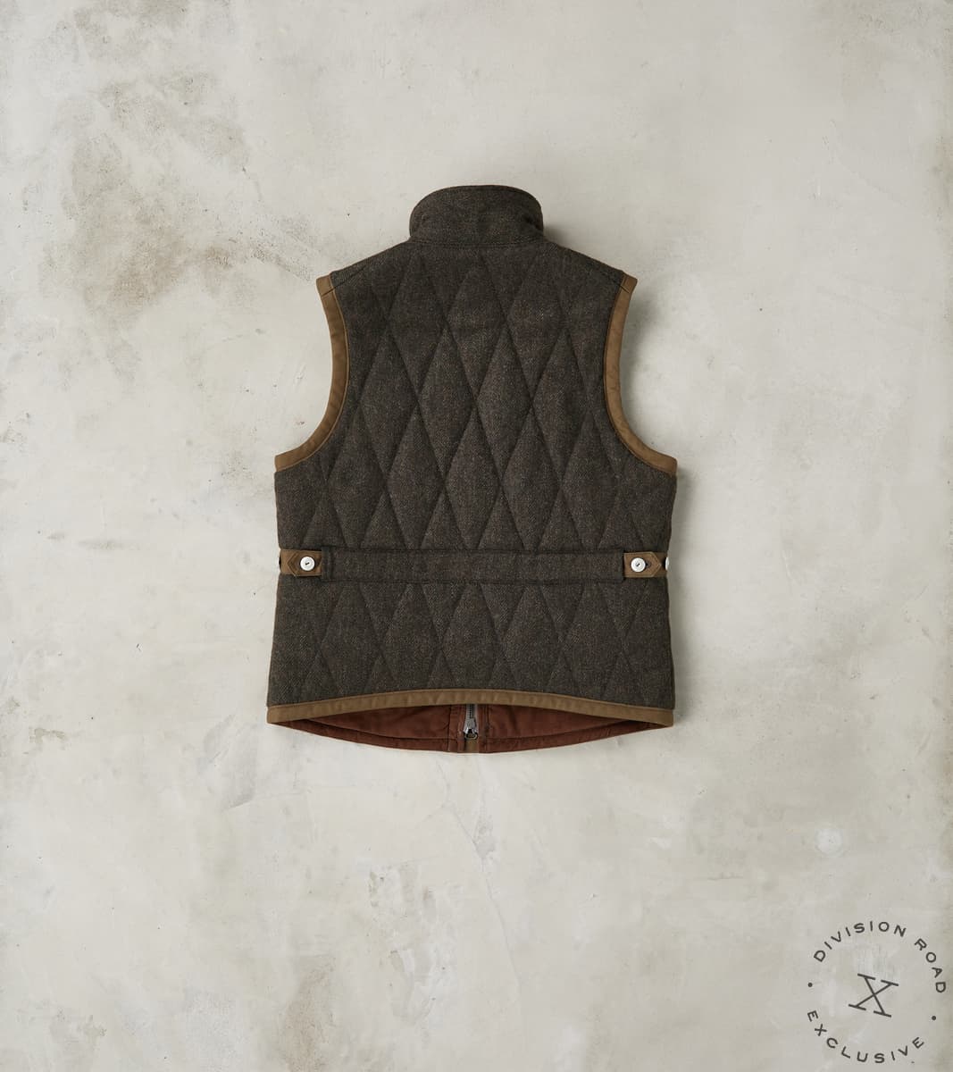 French Fencing Hunt Vest - Fox Brothers® Dark Olive Tweed Twill