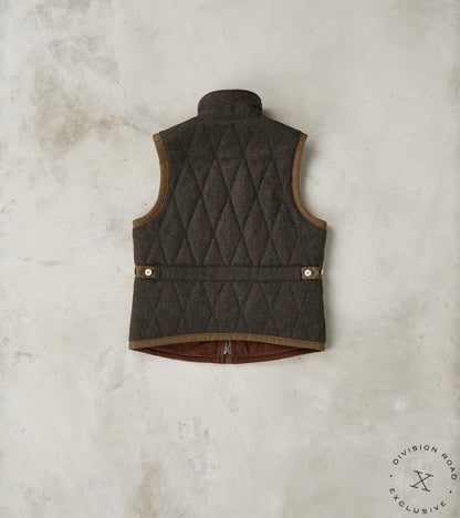 French Fencing Hunt Vest - Fox Brothers® Dark Olive Tweed Twill