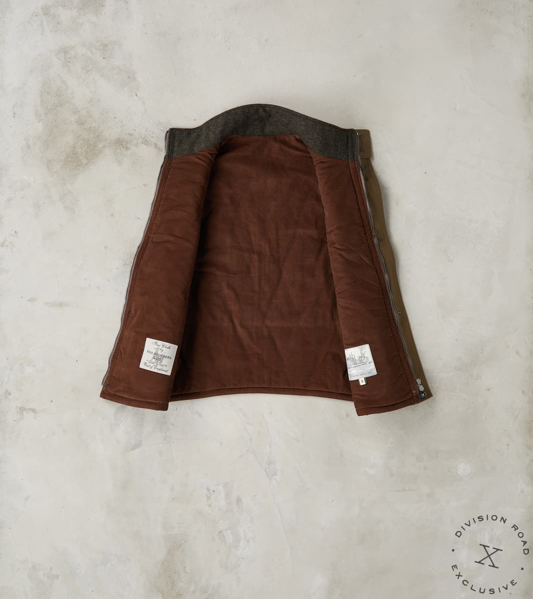 French Fencing Hunt Vest - Fox Brothers® Dark Olive Tweed Twill