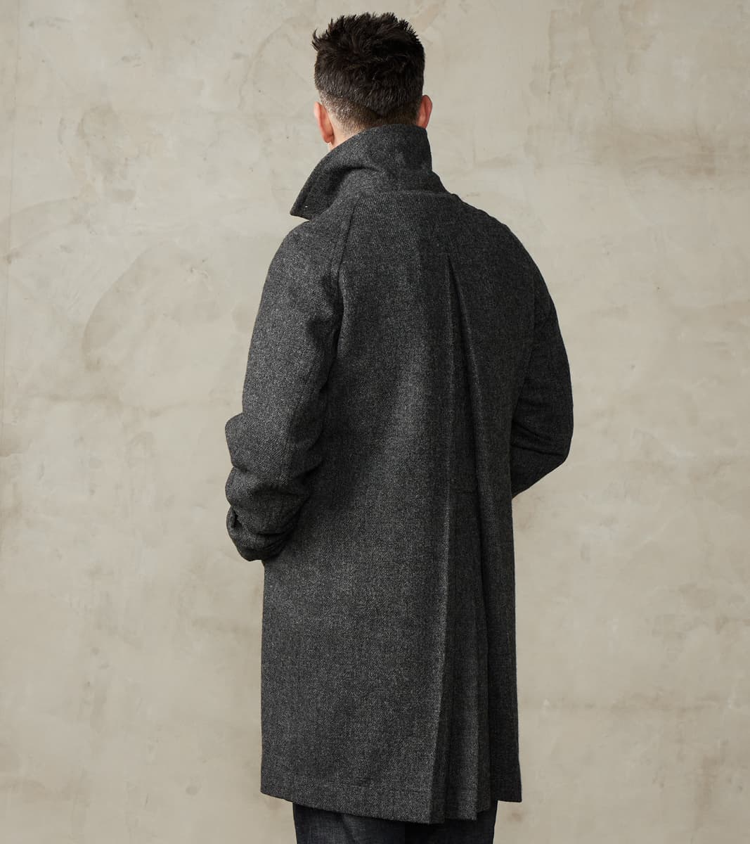 Swiss Army Officer Coat - Fox Brothers® Grey Flannel Tweed Twill