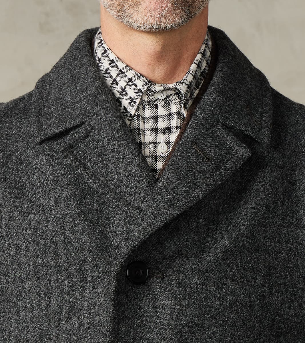 Swiss Army Officer Coat - Fox Brothers® Grey Flannel Tweed Twill