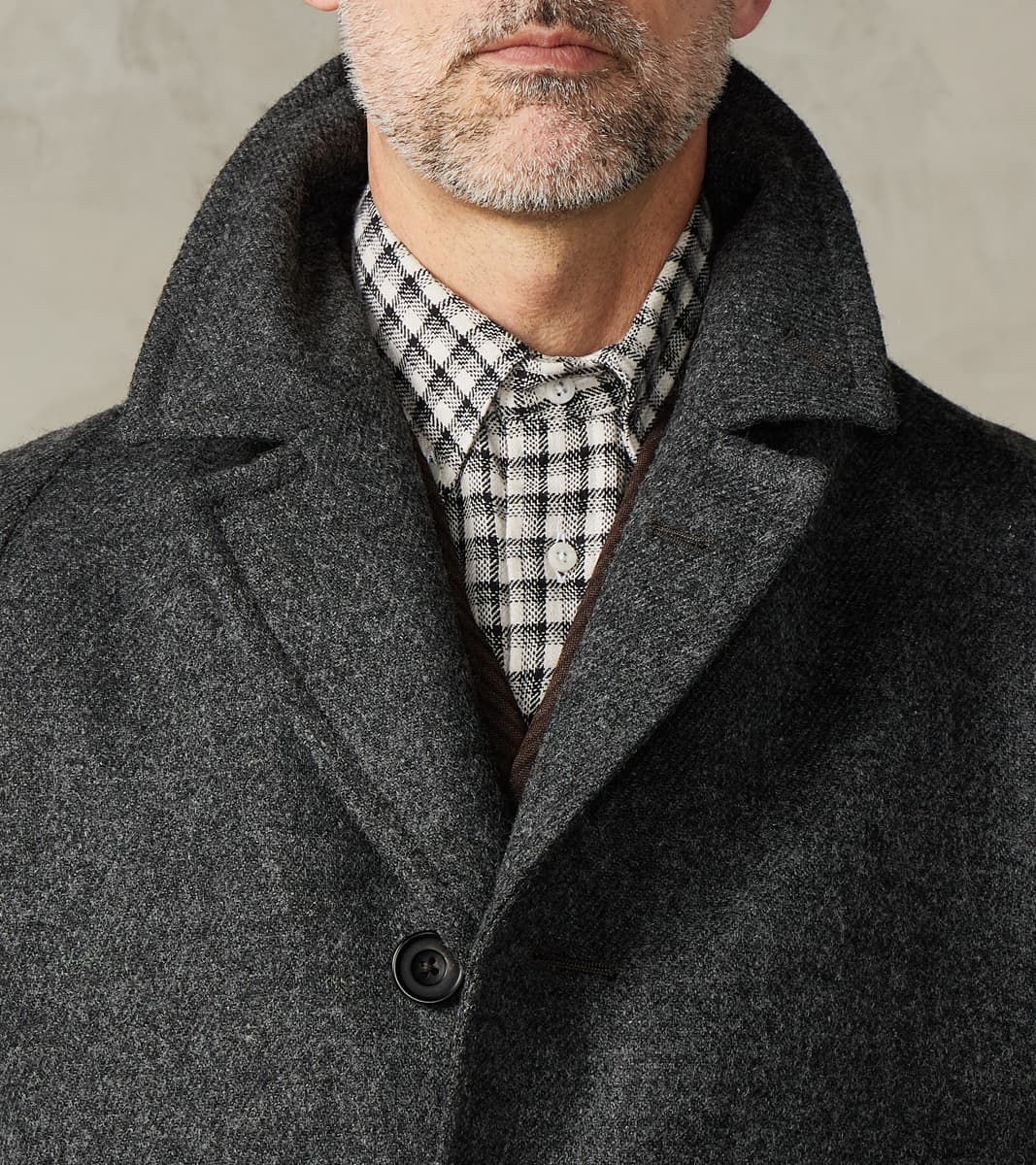 Swiss Army Officer Coat - Fox Brothers® Grey Flannel Tweed Twill
