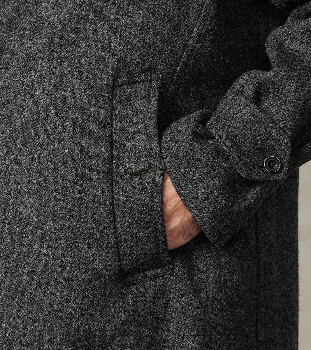 Swiss Army Officer Coat - Fox Brothers® Grey Flannel Tweed Twill
