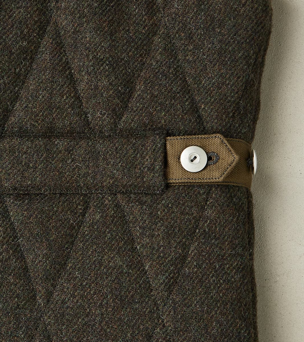 French Fencing Hunt Vest - Fox Brothers® Dark Olive Tweed Twill