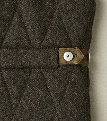 French Fencing Hunt Vest - Fox Brothers® Dark Olive Tweed Twill