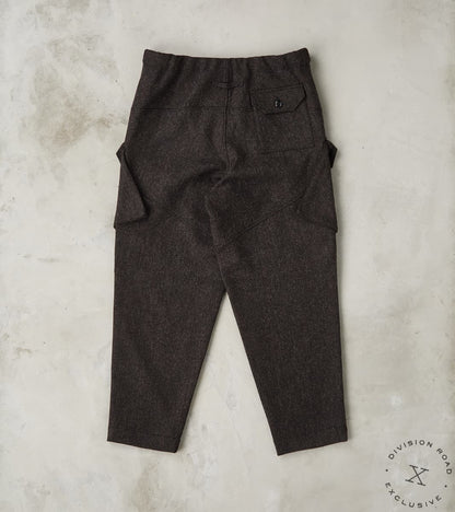 Swiss Army Cargo Trousers - Fox Brothers® Dark Walnut Brown Tweed Twill