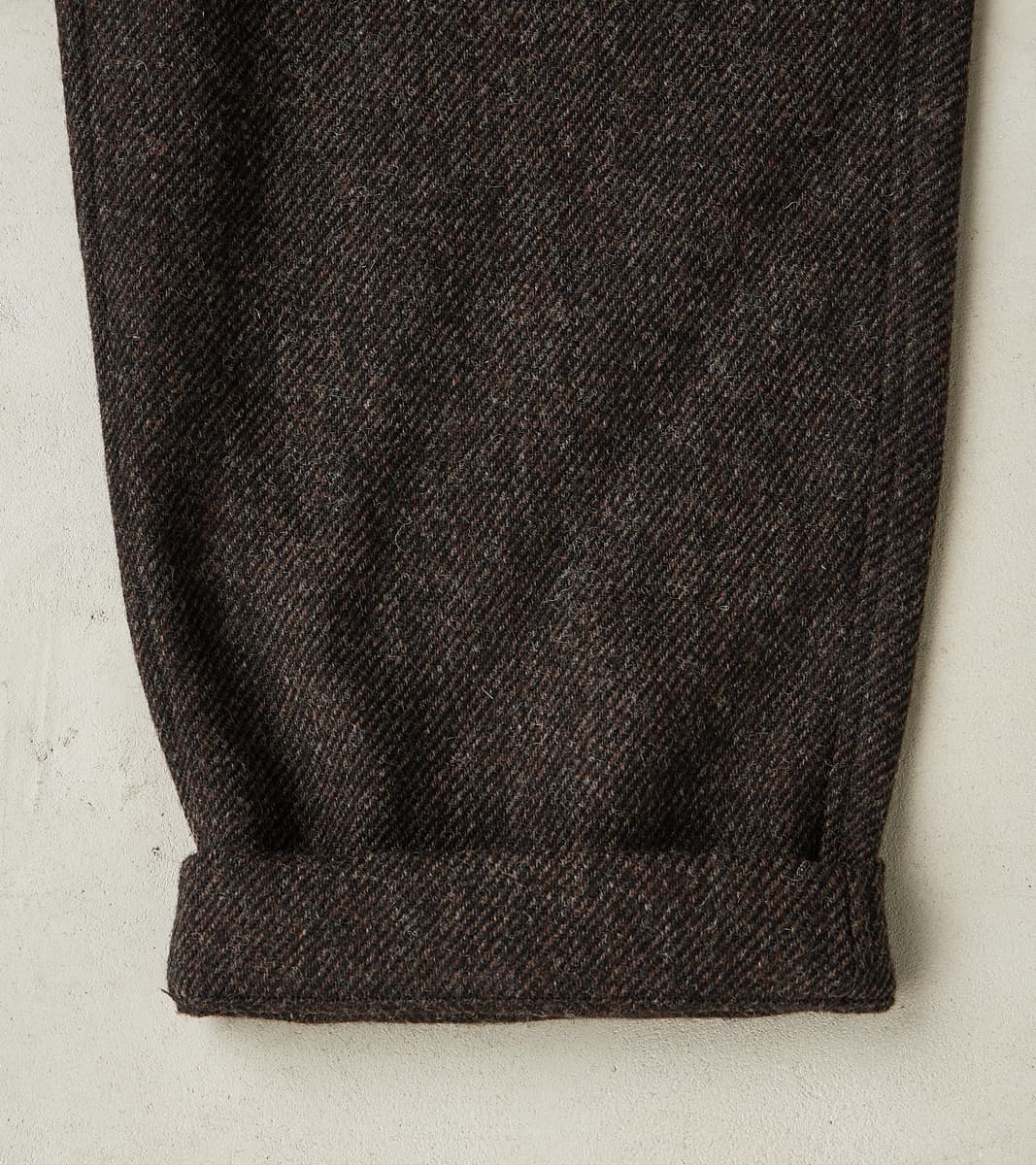 Swiss Army Cargo Trousers - Fox Brothers® Dark Walnut Brown Tweed Twill