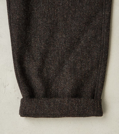 Swiss Army Cargo Trousers - Fox Brothers® Dark Walnut Brown Tweed Twill