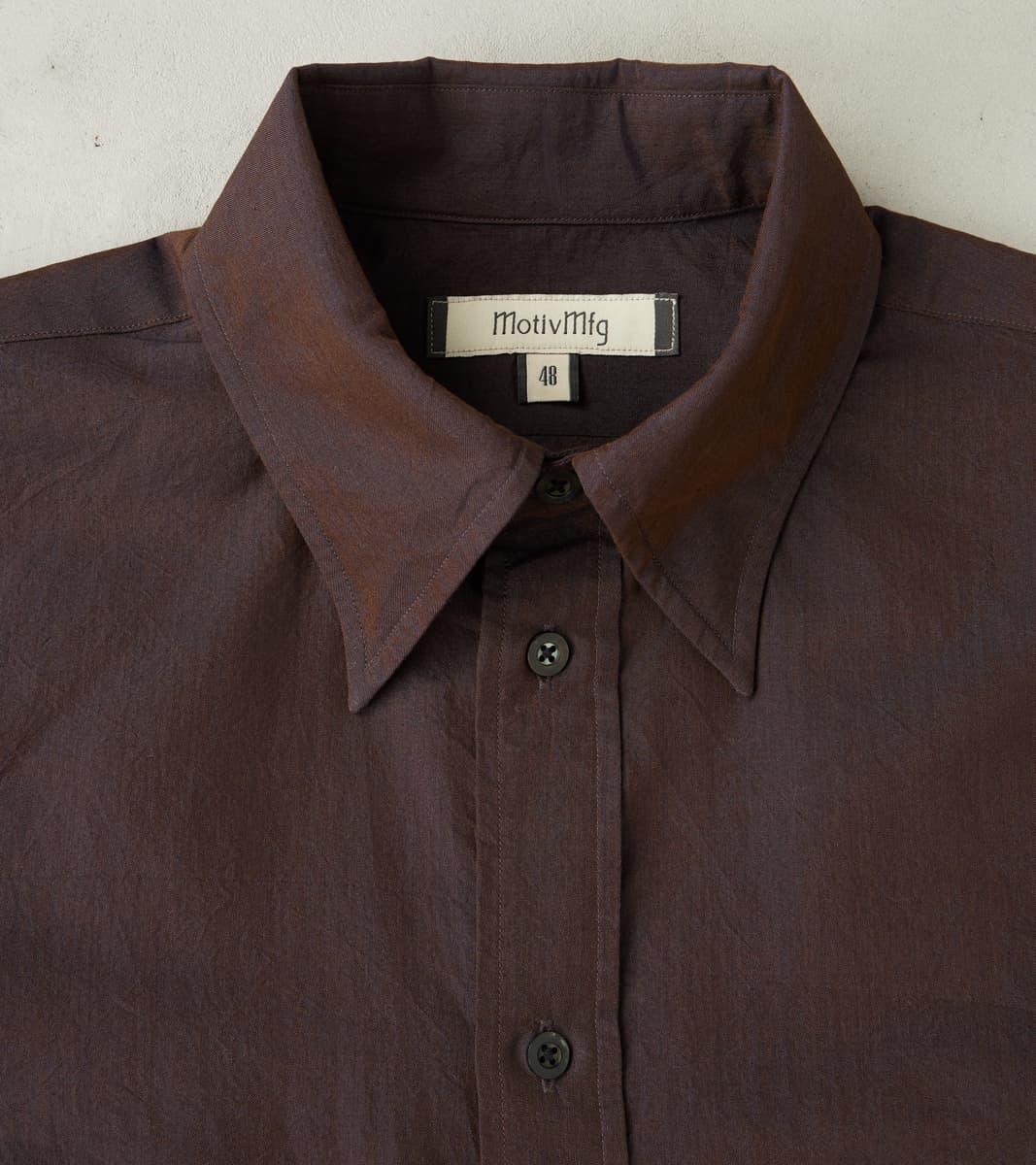 American Camp Shirt - Mulberry Silk Cotton Crepe Broadcloth