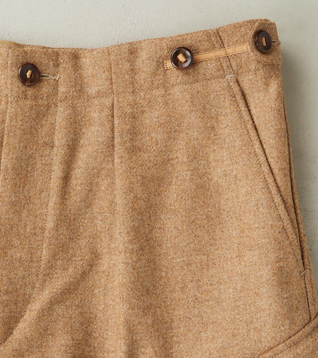 Swiss Army Cargo Trousers - Abraham Moon® Camel Merino Twill