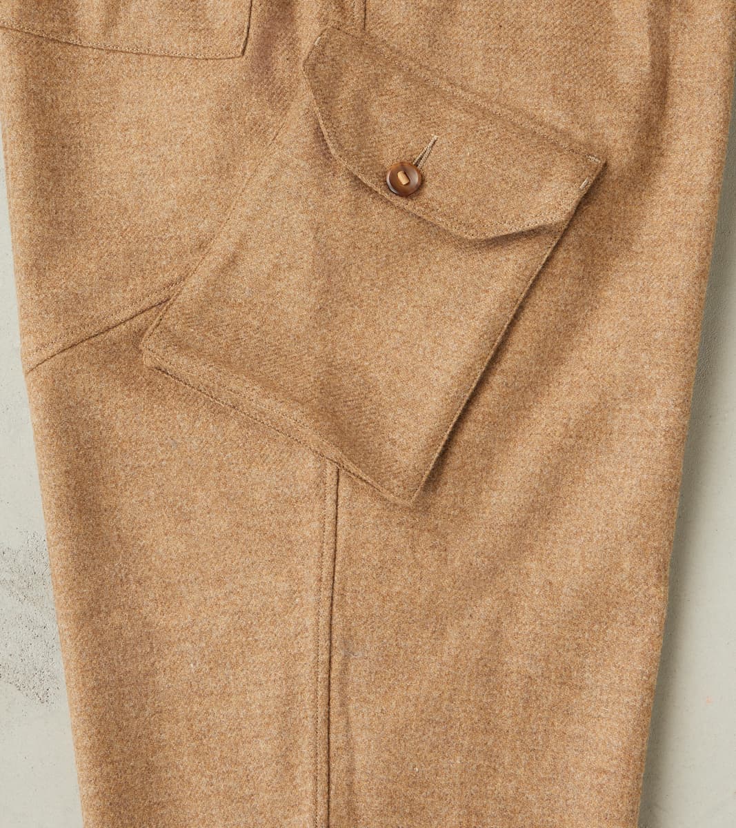 Swiss Army Cargo Trousers - Abraham Moon® Camel Merino Twill