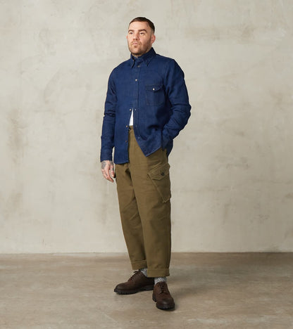 Swiss Army Cargo Trousers - B.Moss® Olive Reversed Bedford Cord