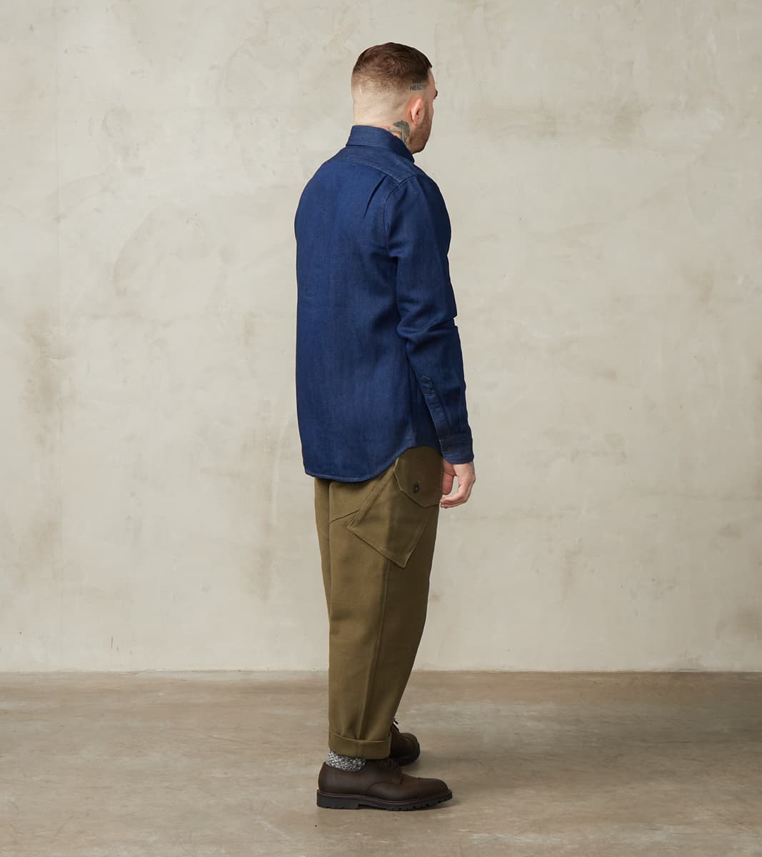 Swiss Army Cargo Trousers - B.Moss® Olive Reversed Bedford Cord