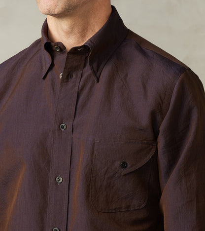 American Camp Shirt - Mulberry Silk Cotton Crepe Broadcloth