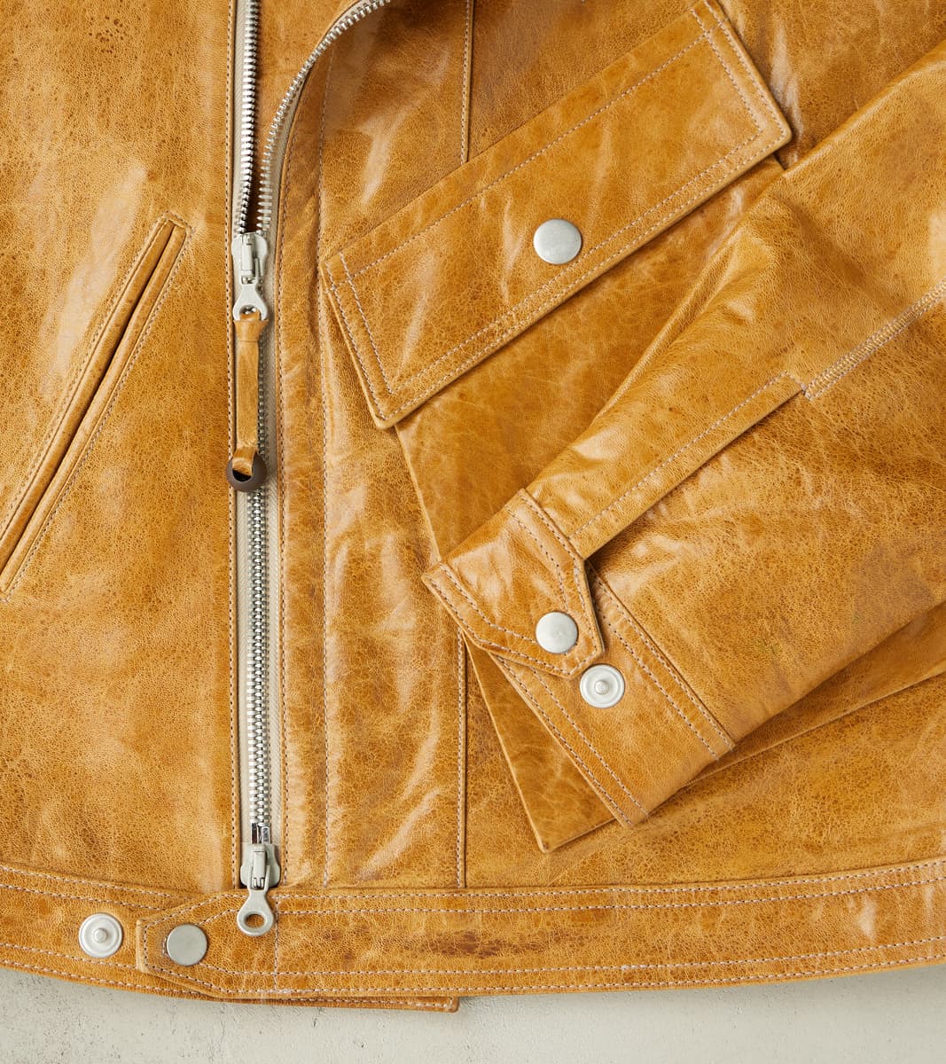 French Air Force Zephyr Jacket - Amber Glazed French Lambskin