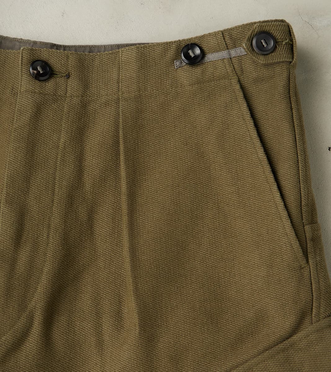 Swiss Army Cargo Trousers - B.Moss® Olive Reversed Bedford Cord