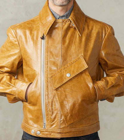 French Air Force Zephyr Jacket - Amber Glazed French Lambskin