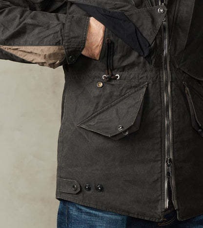 English Cyclops Dispatch Jacket - H.Stevensons® Black Vintage Military Waxed Canvas