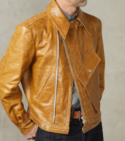 French Air Force Zephyr Jacket - Amber Glazed French Lambskin