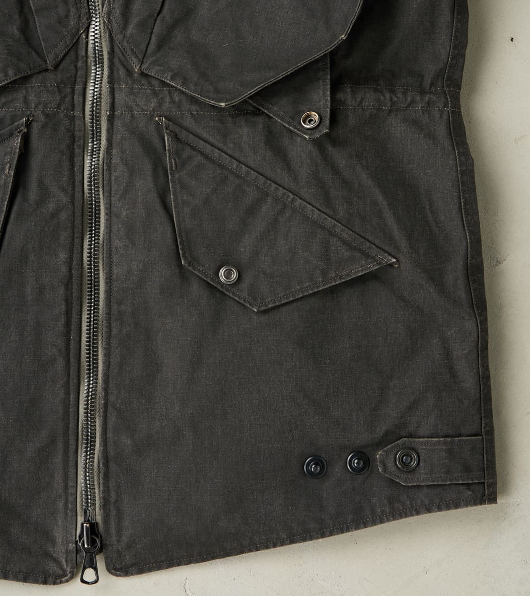 English Cyclops Dispatch Jacket - H.Stevensons® Black Vintage Military Waxed Canvas