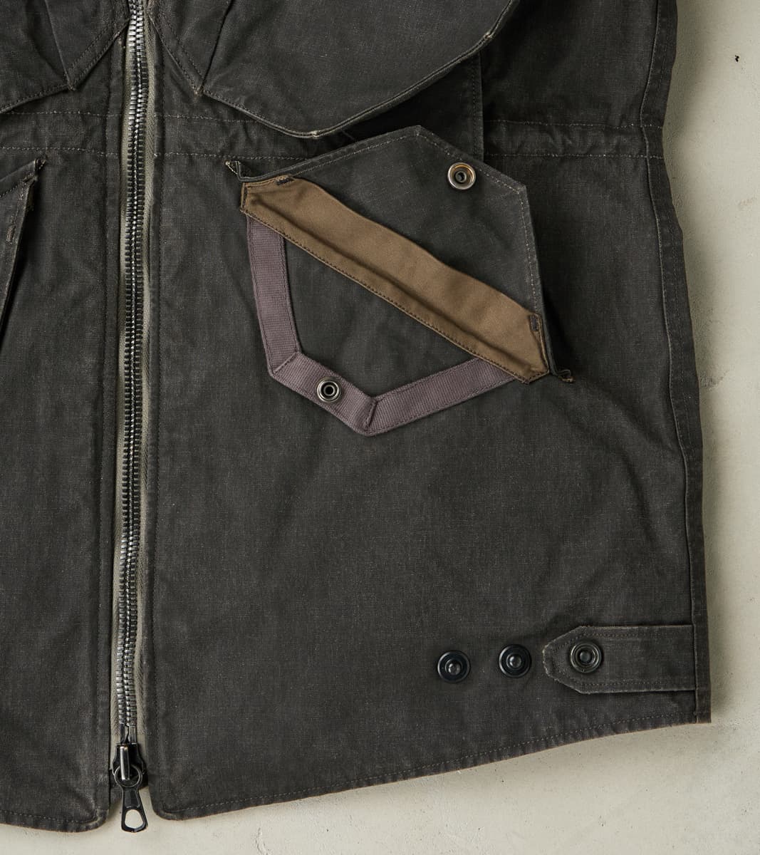 English Cyclops Dispatch Jacket - H.Stevensons® Black Vintage Military Waxed Canvas