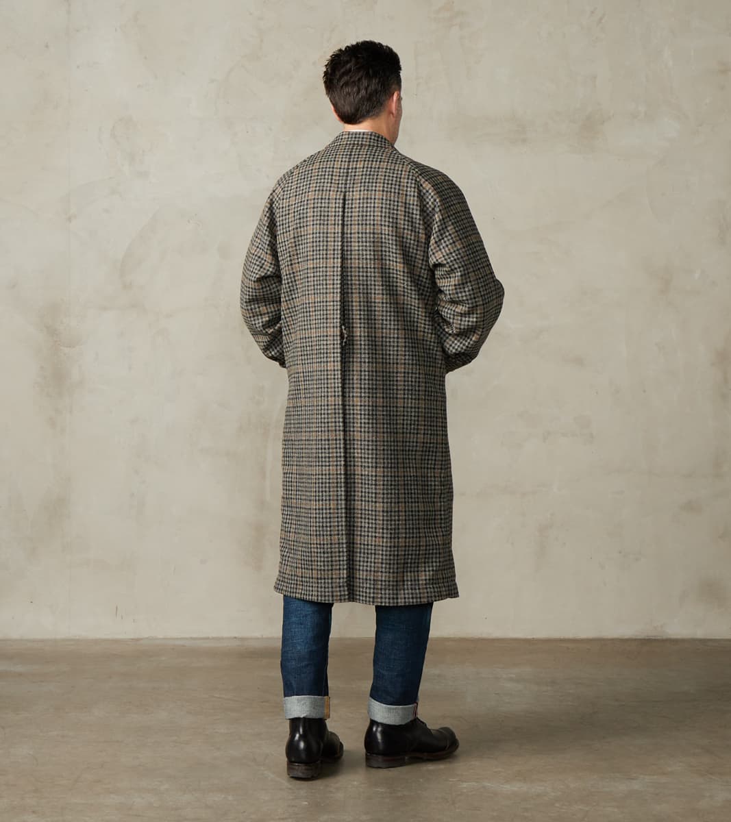 English Traveler Opus Coat - Lovat® London Town Grey Tweed Check