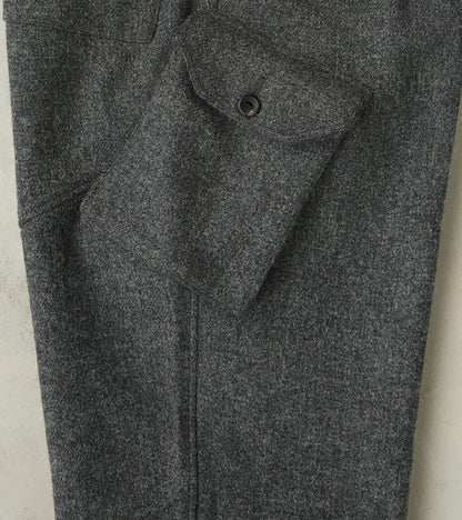 Swiss Army Cargo Trousers - Fox Brothers® Grey Flannel Tweed Twill