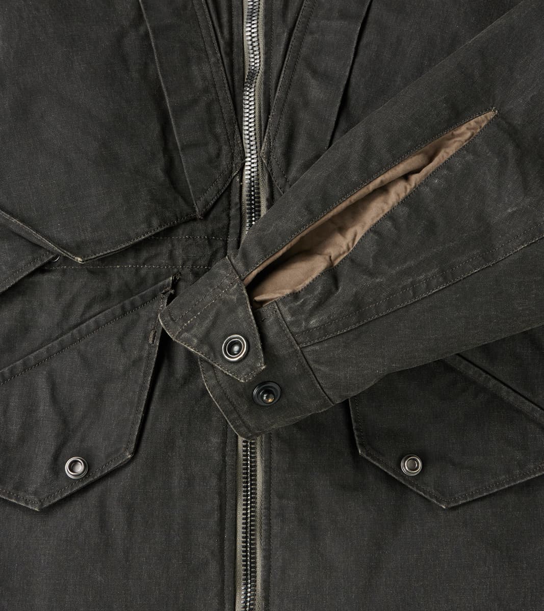 English Cyclops Dispatch Jacket - H.Stevensons® Black Vintage Military Waxed Canvas