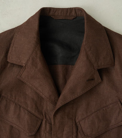 French F-2 Fatigue Jacket - Spence Bryson® Brown Irish Linen Broadcloth