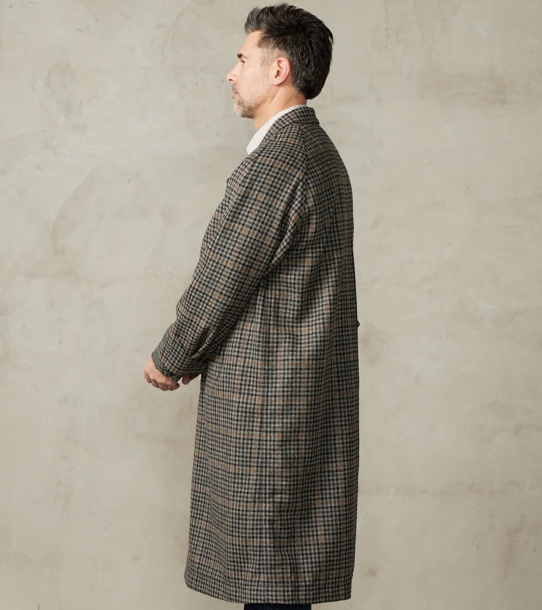 English Traveler Opus Coat - Lovat® London Town Grey Tweed Check