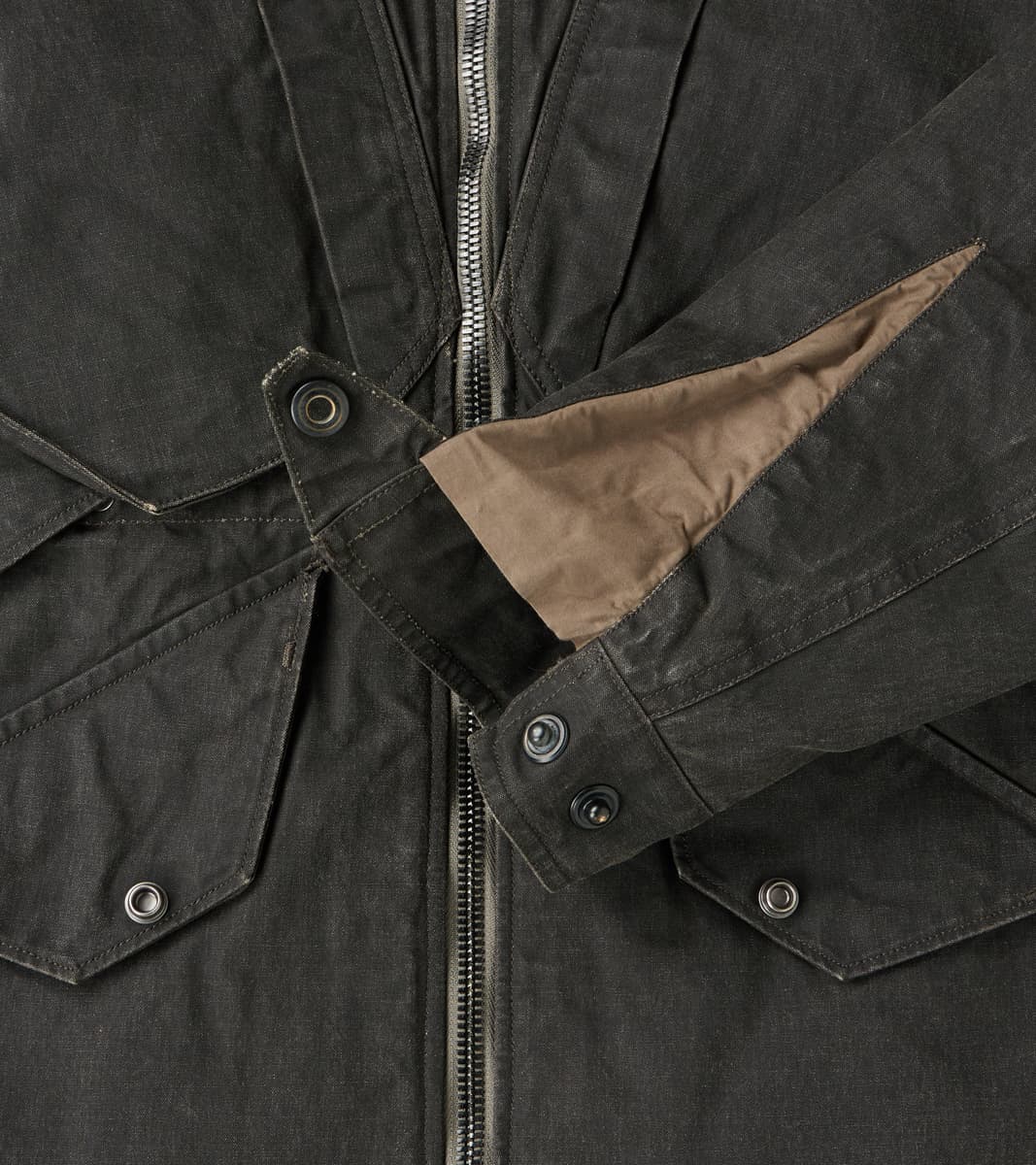 English Cyclops Dispatch Jacket - H.Stevensons® Black Vintage Military Waxed Canvas